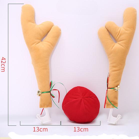 1 Set Christmas Reindeer Antlers Car Decorations Contemporary Style Featherless Festive Holiday Accessory for Xmas Vehicle Decor