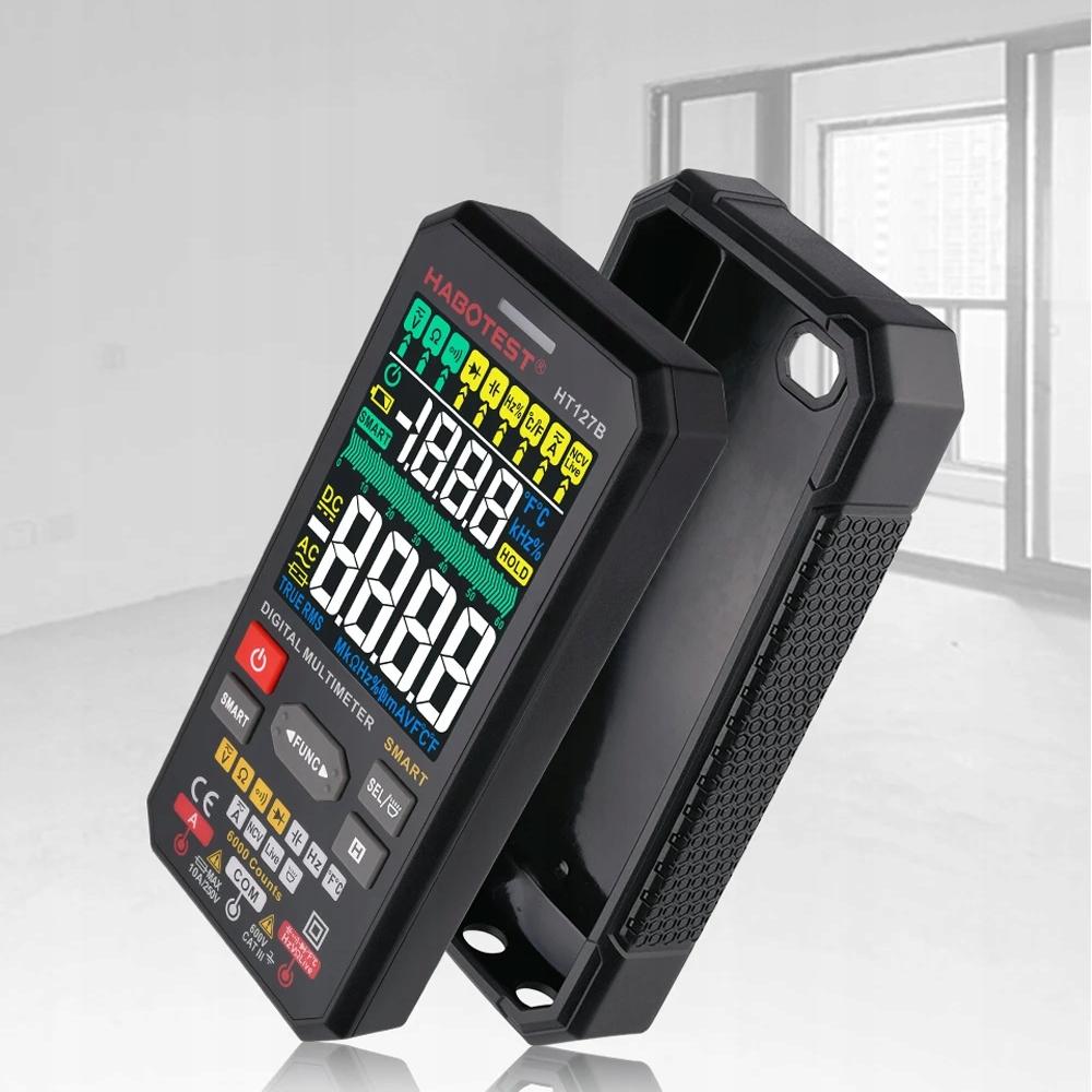 Digital Universal Multimeter True Rms Ncv Thermocouple Cables Case Batteries