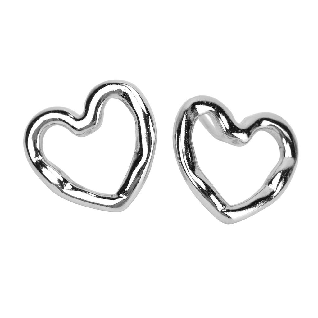 Ear Studs Hollow Heart Shape Exquisite Fashionable Versatile Stud Earrings for Daily Dating Work