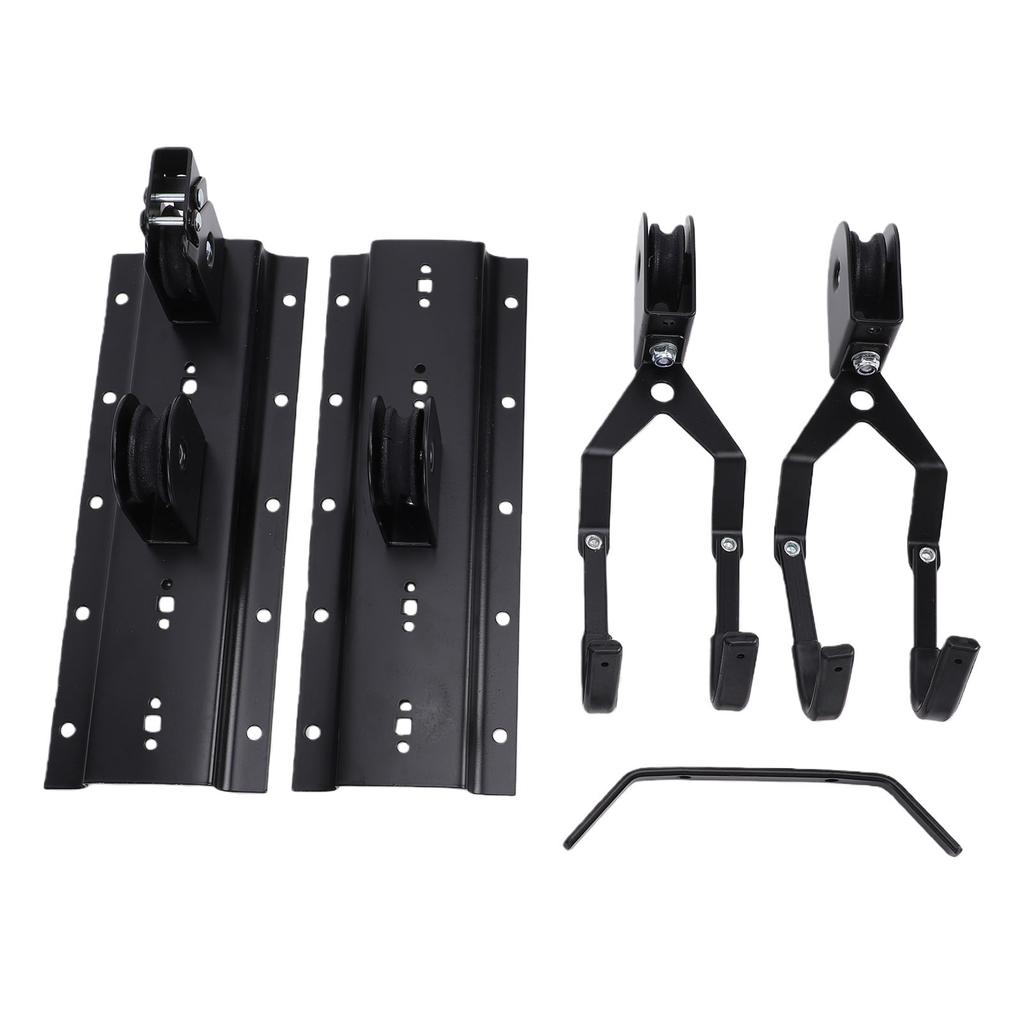Bike Hoist Overhead Pulley System Ceiling Bike Mount Hanger Holds Up To 88.18lbs for Garage Black