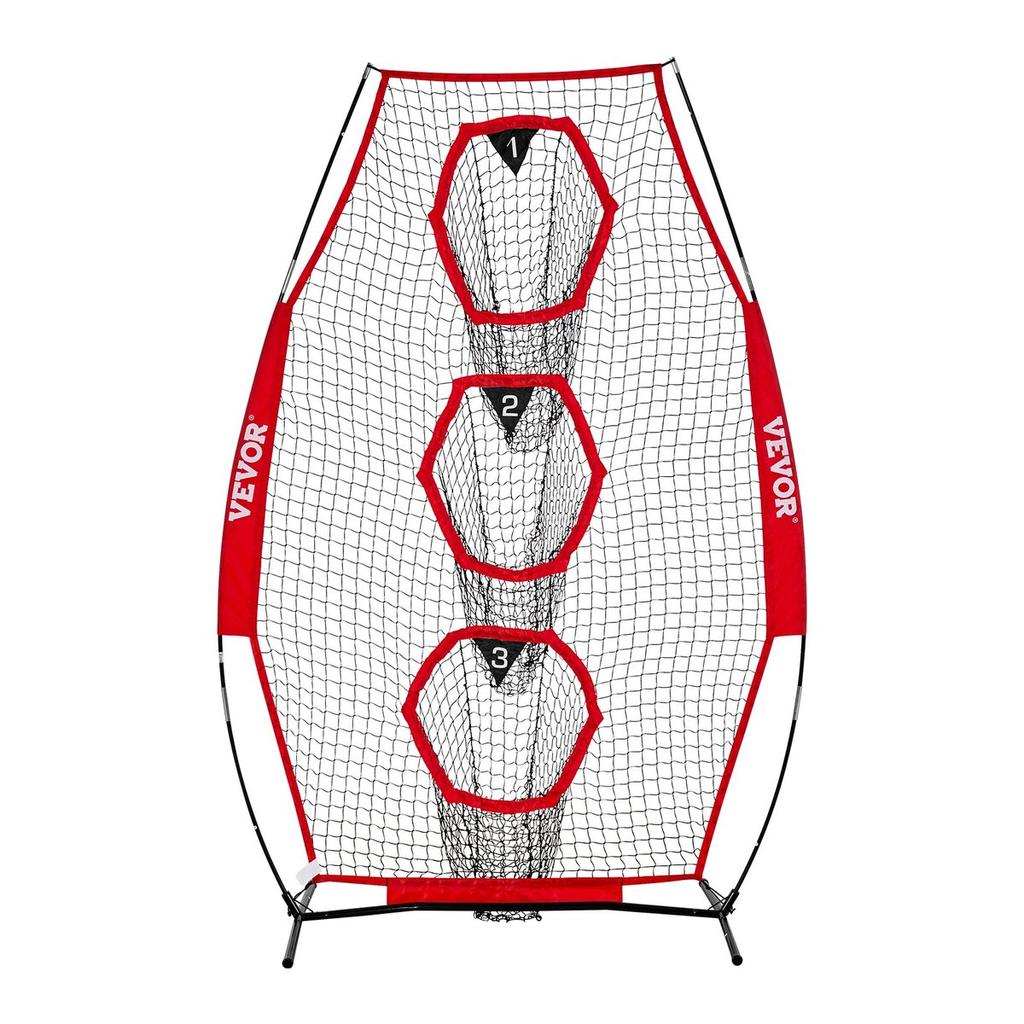 203.2 X 101.6mm Football Trainer Throwing Net, Training Throwing Target Practice Net with 3 Target Pockets, Knotless Net Includes Bow Frame and