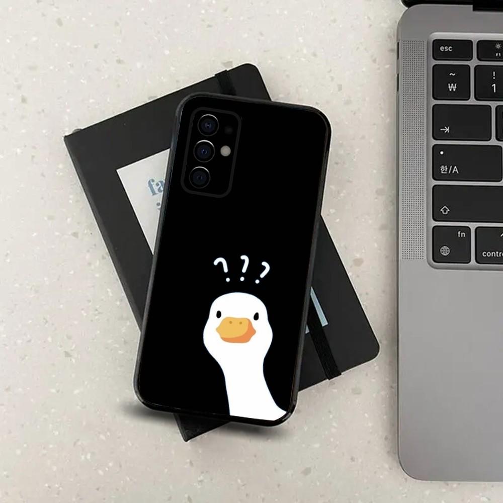 Cartoon Funny Duck Phone Case For Samsung S24,S21,S22,S23,S30,Ultra,S20,Plus,Fe,Lite,Note,10,9,5G Black Soft Cover