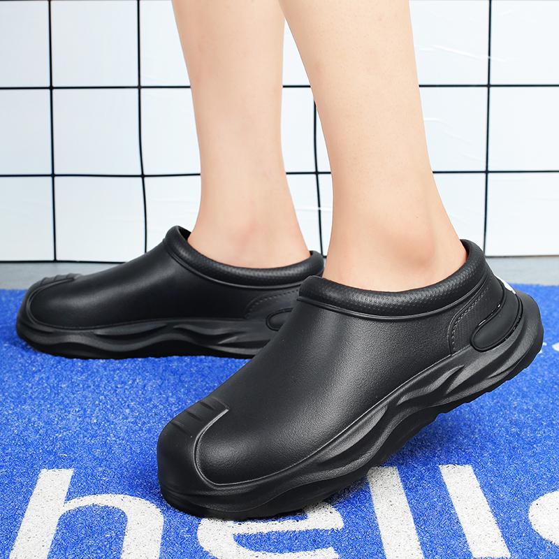 New Men Slippers Garden Men's Non-slip Waterproof Chef Shoes Beach Sandal Slippers For Workers Outdoor Fishing Shoes Rain Boots