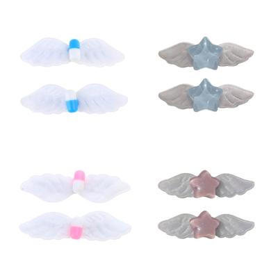 2 Peças Lindo Grampo de Cabelo Estrela Pílula Asas Presilhas de Cabelo Fashion Acessórios de Cabelo Doces para Mulheres Meninas