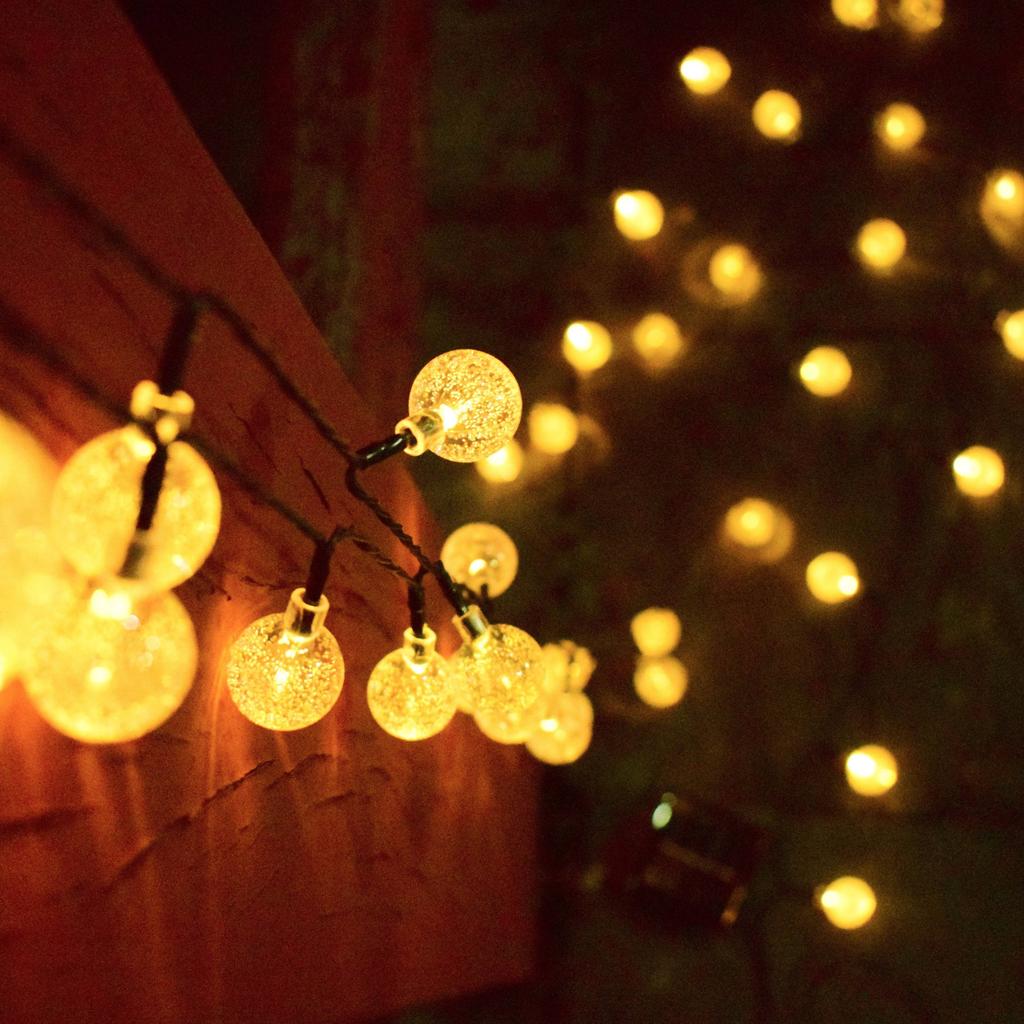 1 Set mit 20/50/100 LED Solar-Kugellichtern, Lichterketten, geeignet für Garten, Camping, Rasen, Blumenbeet, Straßenrand, Hochzeits- und Festivaldekoration