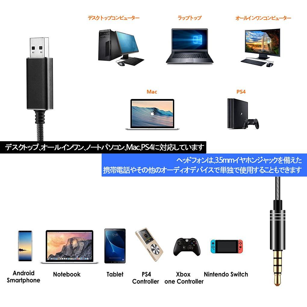 Sets PC Computer USB Conversion Cable and Wired Magnetic Attraction Volume Telework from Video Audio Compatible with PC and Android Smartphones [2