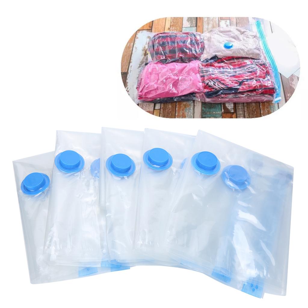 10PCS Transparent Vacuum Storage Bag Foldable Clothes Organizer Compressed Package with Pump