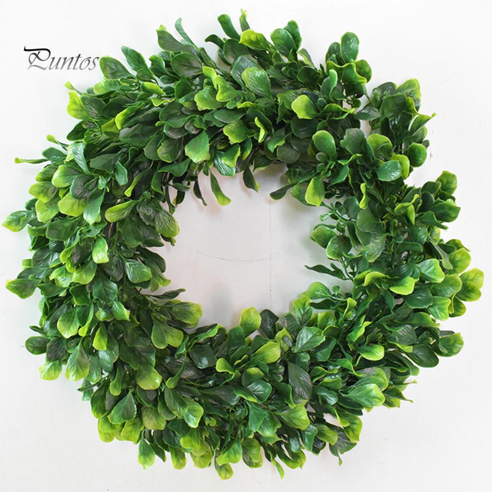 42cm Artificial Green Leaves Wreath Garland Showcase Front Door Wall Decoration