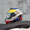 Unisex Full-Face Motorcycle Helmet with Gundam Design, Summer-Compatible, Large Spoiler, Bluetooth Slot