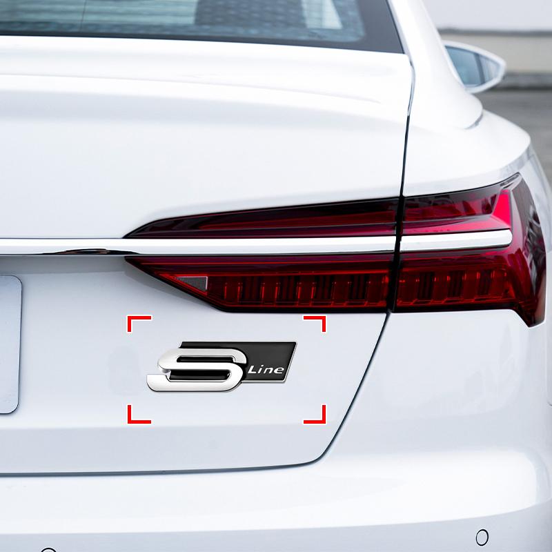 1pcs 3D Metal Emblem Car Decal Badge Auto Logo for Audi RS A3 A4 A6 A5 Q5 A1 Q7 Q3 Q2 Q8 A7 A8 TT S