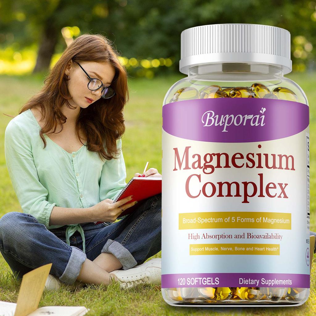 Complejo de Magnesio 5 en 1 500mg Mantener la función nerviosa y muscular Fortalecer la salud ósea