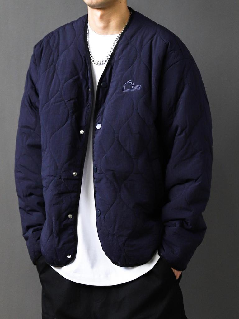Men's Retro Quilted Cotton Jacket - Warm, Padded, Collarless Design for Winter Layering