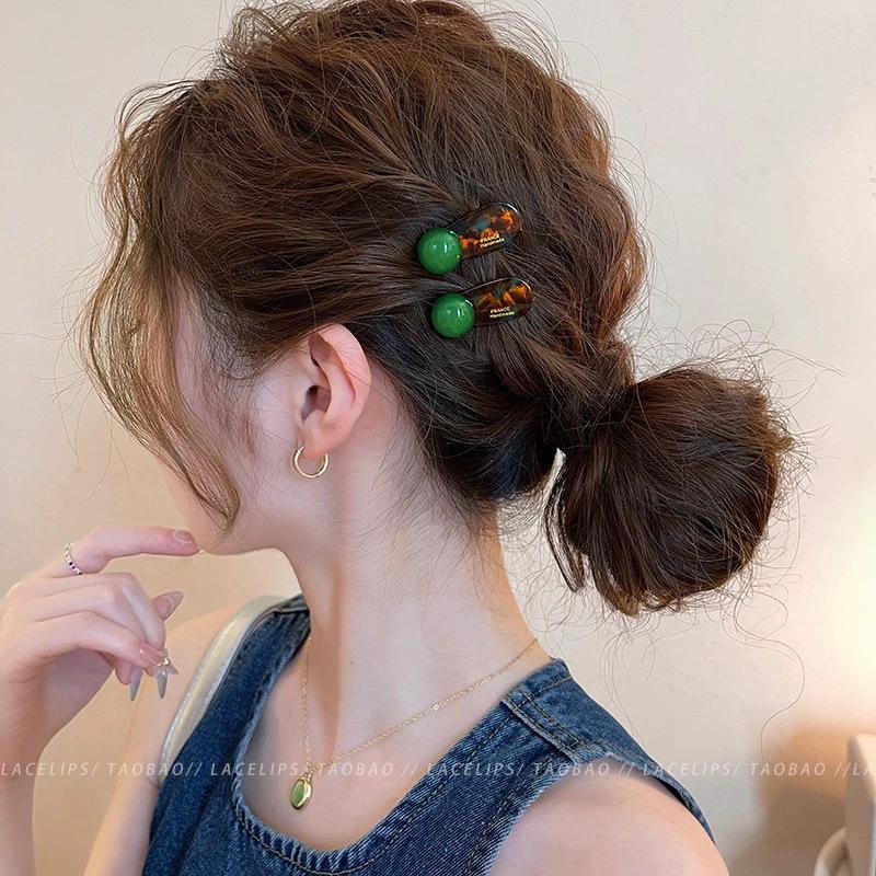 

Korean round ball hairpin side clip side clip female 2026 new high-end bangs clip hairpin forehead clip hair accessories