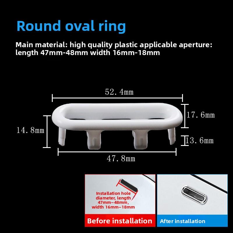 1pcs Dresser Sink Overflow Cover Ceramic Bathroom Container Kitchen Basin Decorative Round Insert Hole Silver ABS Plastic 30MM