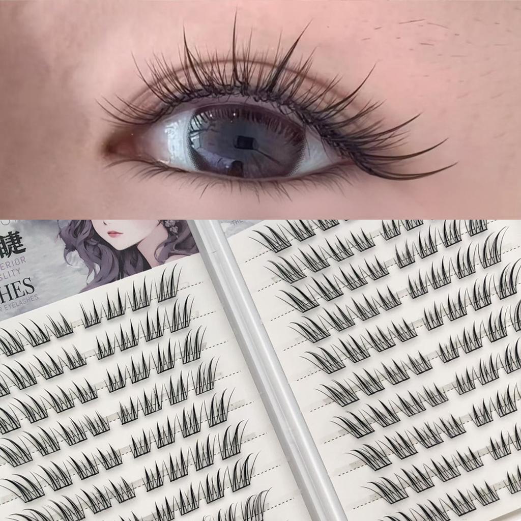 Fox Eye False Eyelashes Glue-free Natural Voluminous Fiber Lashes for Daily Hanfu Makeup
