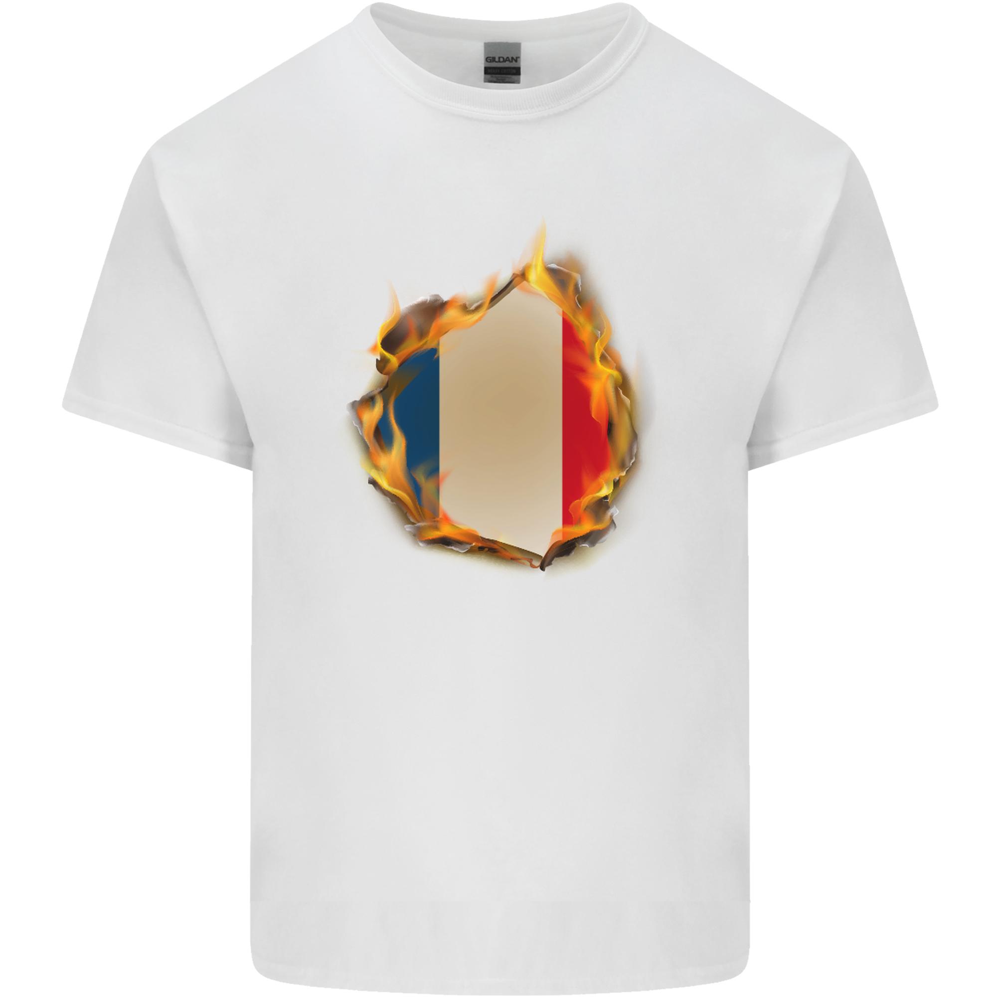 The French Tricolour Flag Fire France Unisexs Light Cotton TShirt S