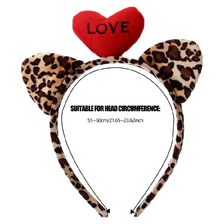 Light Weight Cats Ear Headbands Unique Leopards Print Hair Hoop Unisex Headpiece for Halloween Role Playing