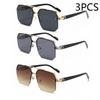 New Men's Metal Sunglasses Square Half Frame Rice Nails Casual Trend Personality Retro Fashion Outdoor Sports Eyeglasses