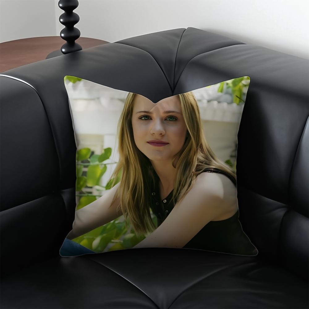 E-Evan Rachel Wood Hollywood Star Cushion Cover Pillow Case Anti-Dustmite Invisible Zipper Silky Plush Cushion