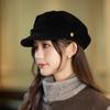 Women S Brown Flat Top Suede Like Korean Style Newsboy Cap