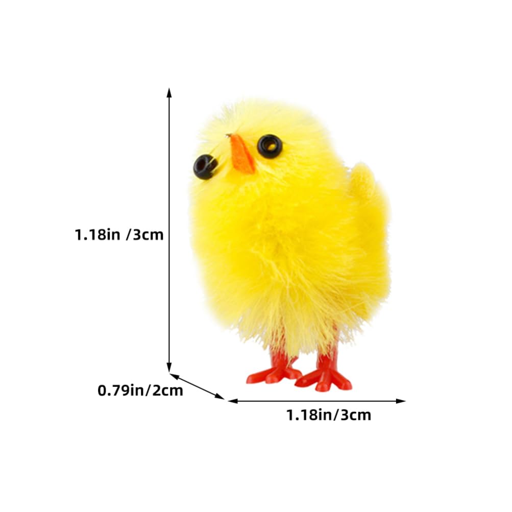 OSALADI 10 Pieces Mini Plush Easter Chicks, Small Plastic Stuffed Chickens, Flocked Chicken Toys for Crafts, Easter Chick Decorations, Party Favor