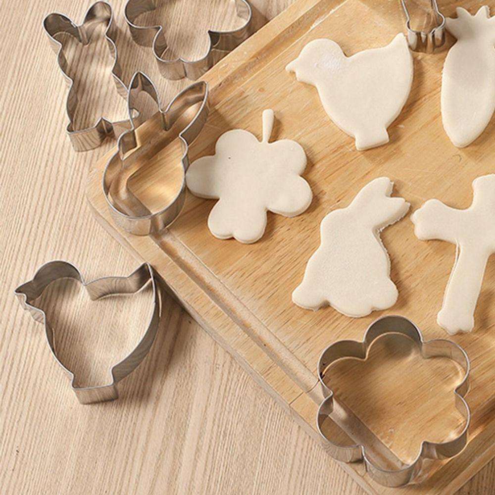 Cross Shaped Cartoon Animal Baking Mold Stainless Steel Kitten Cake Mold Set  Room Decoration