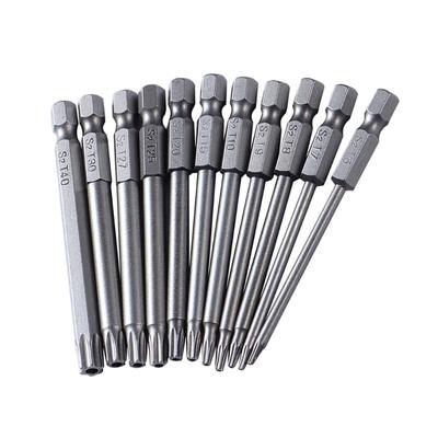 Set di Punte per Avvitatore Magnetico 11 Pezzi Set di Punte per Avvitatore Torx Adattatore per Trapano a Impatto T7 T8 T9 T20 T25 T27 T30 T40