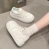 Frühling, Sommer, Herbst und Winter Damen Schuhe Damen Sneaker Weiße Schuhe Low-Top Runde Zehenpartie Höhenverstärkende Freizeitschuhe