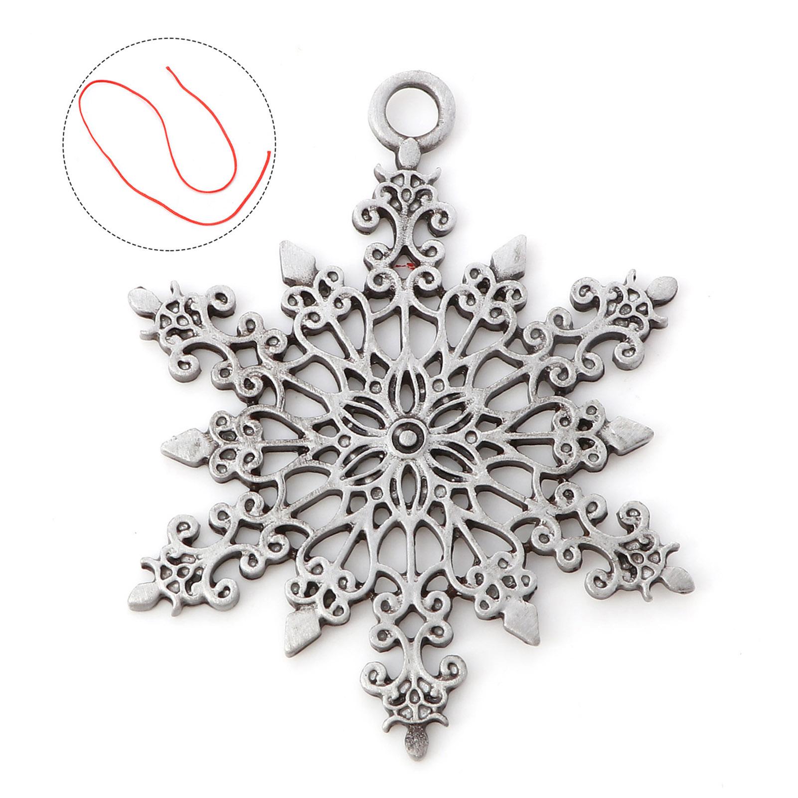 

1PC Vintage Christmas Tree Heart Hanging Decoration Antique Silver Color Metal Pendant Charms DIY Necklace Making Home Decor