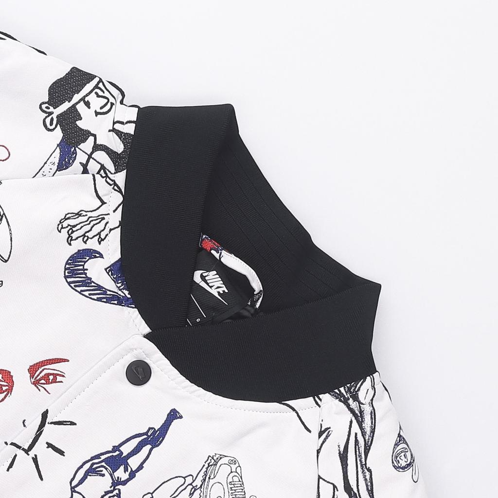 Nike Celoplošný potisk Ležérní sportovní bunda s dlouhým rukávem Unisex bunda Bílá CJ5043-100