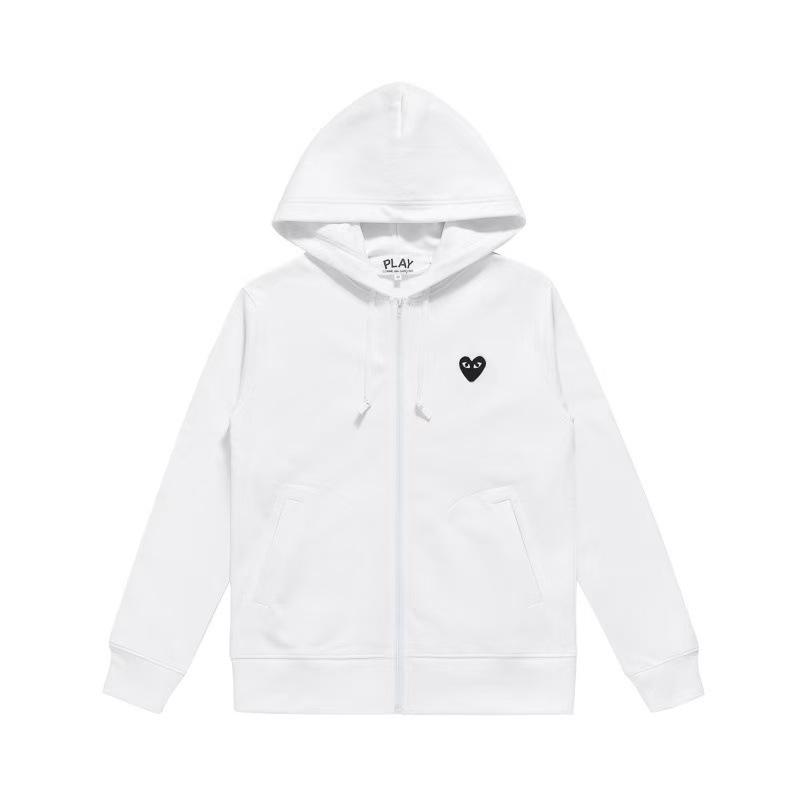 Chuan Jiu 2024 A/W Heart Hoodie: Unisex Stand Collar Zipper Pullover with Drawstring Hood