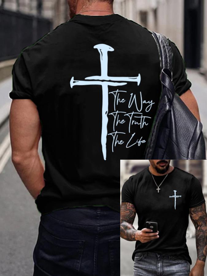 2026 Mens Faith Print T Shirt Summer Holiday Short Sleeve TShirts Casual Tops Tees New