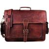 Genuine Vintage Brown Leather Messenger Bag Shoulder Laptop Bag Briefcase