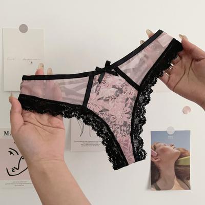 Sexy Höschen Spitzenslips Frauen Low-Rise Bikini Knickers Hallow Out T Höschen Weibliche Atmungsaktive Unterhose