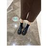 Sheepskin~ Platform Muffin Women's Genuine Leather Retro Thick Heel Lace-up Single Shoes British College Style Small Leather Shoes