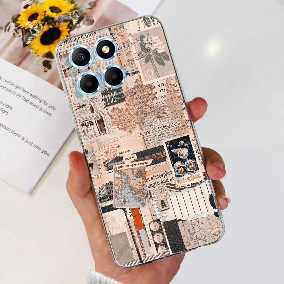 For Huawei Honor X6 X6S Case Honor X8 5G Cover Soft TPU Silicone Matte Phone Bumper For HonorX6 X 6S Coques Butterfly Flower Bag