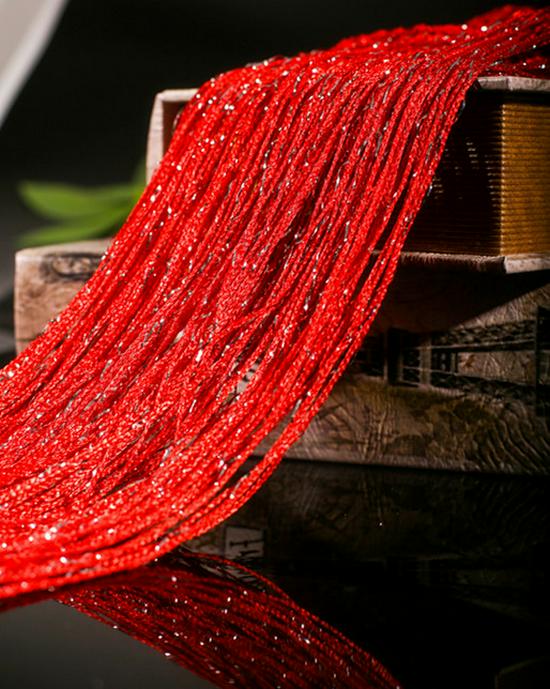 Korean-Style Silver Silk Partition Curtain, 1m X 2m, for Door, Porch, Living Room, or Bedroom.
