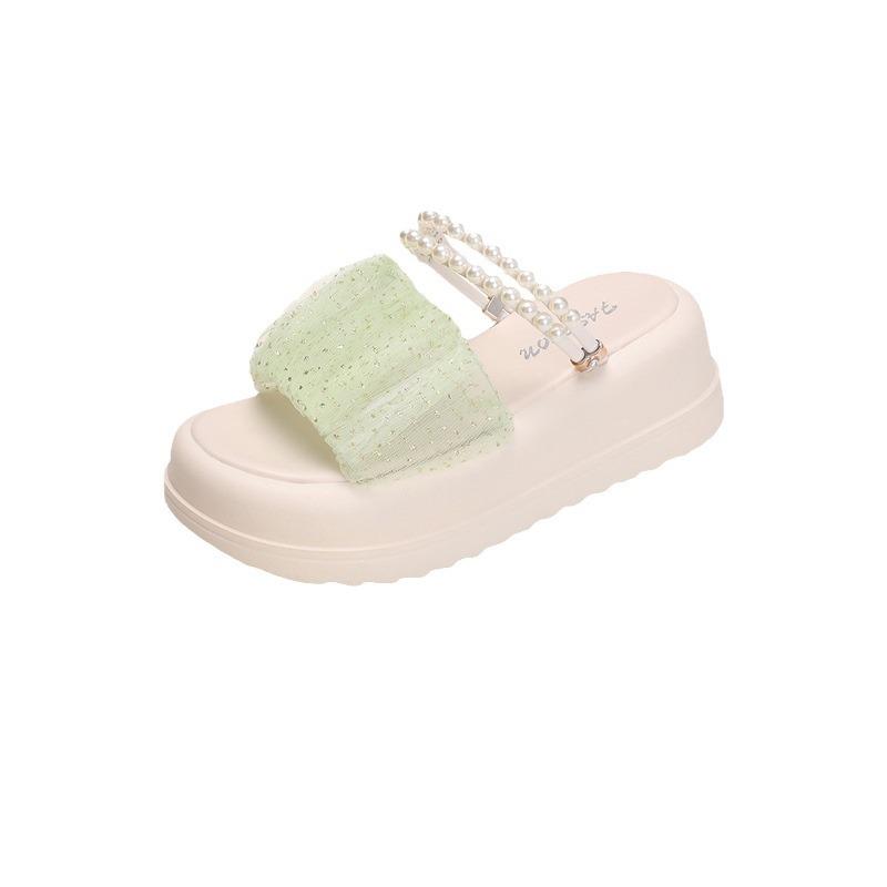 Dicksöhlige erhöhende Hausschuhe, die Frauen im Sommer tragen, neue Internet-Berühmtheiten, beliebt zu Röcken, Sandalen, zwei Tragemöglichkeiten, Feen-Sandalen