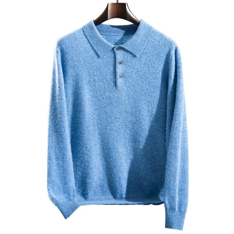 POLO neck cashmere sweater 2025 new flat middle-aged Korean version loose pullover sweater