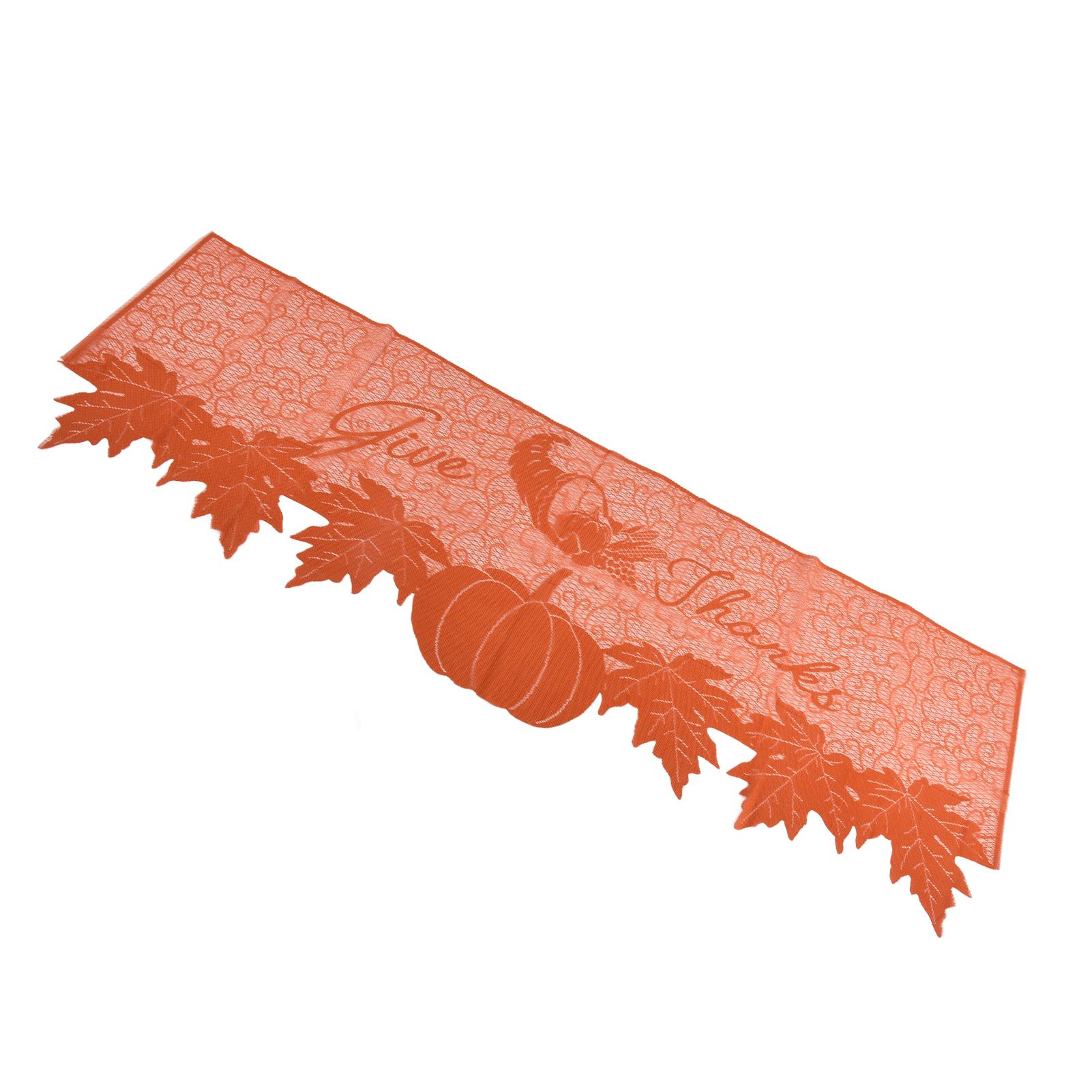 

Thanksgiving Table Runner Premium Polyester Smooth Surface Soft Texture High Durability Thanksgiving Fireplace Scarf