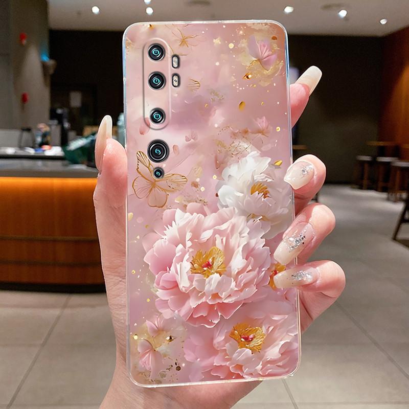 Phone Case For Xiaomi Mi cc9 Pro/Mi Note 10/Mi Note 10 Pro Butterfly Bow Protective Casing Transparent Soft Silicone TPU Cover