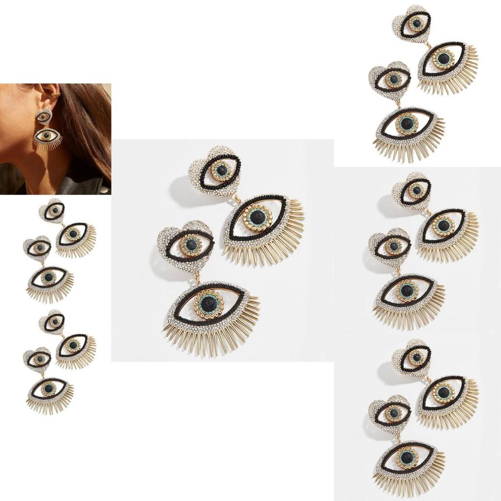 Unique Fashion Alloy Earrings With Rhinestones Stylish Women's Geometric Jewelry