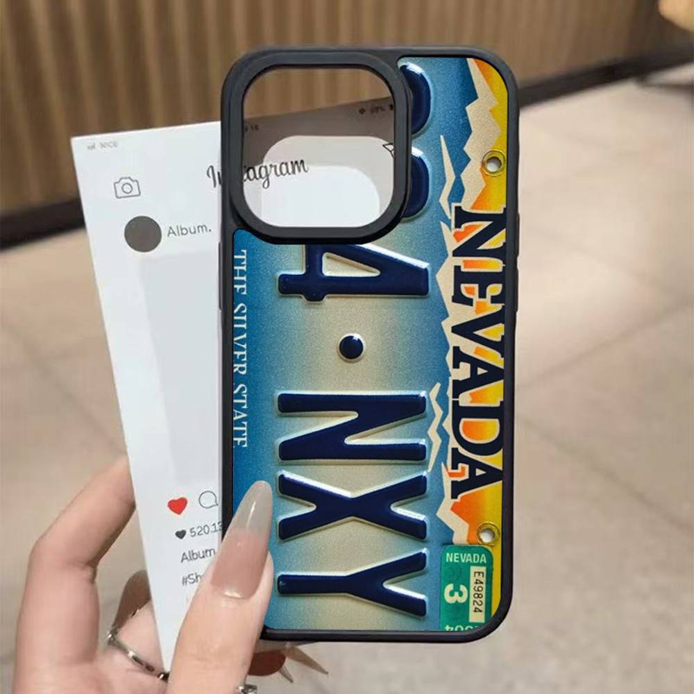 Retro Vintage License Plate For Iphone 11 12 13 14 15 Pro Max 17 16 Plus Hard PC+TPU Back Cover