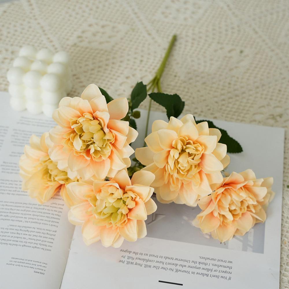 

Реквизит для фото Искусственные цветы георгина Шелковые лепестки Имитация цветка Свадебное украшение шампанского
