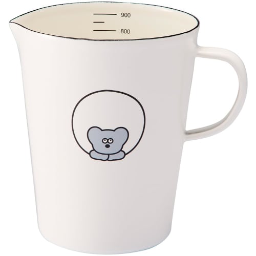 Toyoho Andy the Mouse Enamel Measuring Cup, White, Large, AMJ-2308