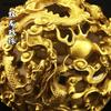 13x15cm Brass Nine Turn Qiankun Dragon Tripod Feng Shui Accessories Attract wealth living room shop office Wine cabinet decorate