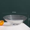 Glass Fruit Plate Tall Feet Transparent Glass Plate Snack Tray Dishes Dessert Bowl Cake Pan Fruit Salad Bowl Decorative Plates