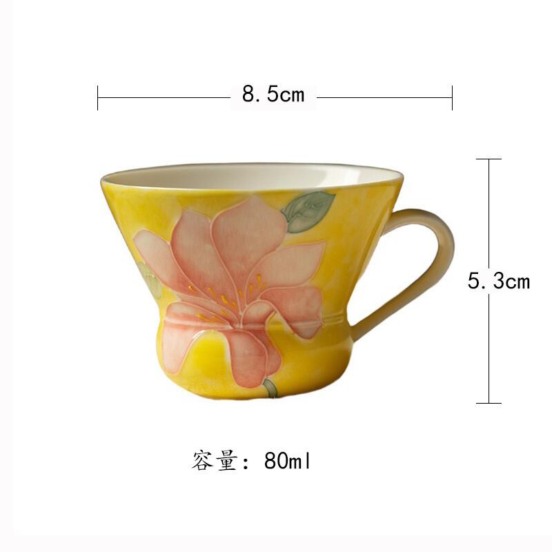 

80ml Hand-painted Lily Teacup Zen Tea Bowl Beautiful Tea Cup Tea-tasting Fragrance Cup Jianzhan Master Cups Drinkware Supplies As Your Choose