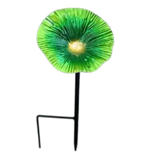 Metal Flower Bird Bath, Decorative Garden Bird Bath Feeder, Outdoor Wild Bird Feeder with 2-Prong Base for Garden Backyard Decor