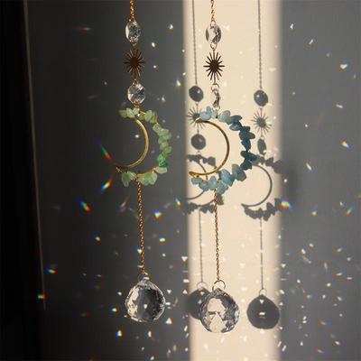 Crystal Snowflake Stained Glass Pendant Hanging Light Catcher Jewelry Reflective Wind Chime Christmas Gift Home Decor